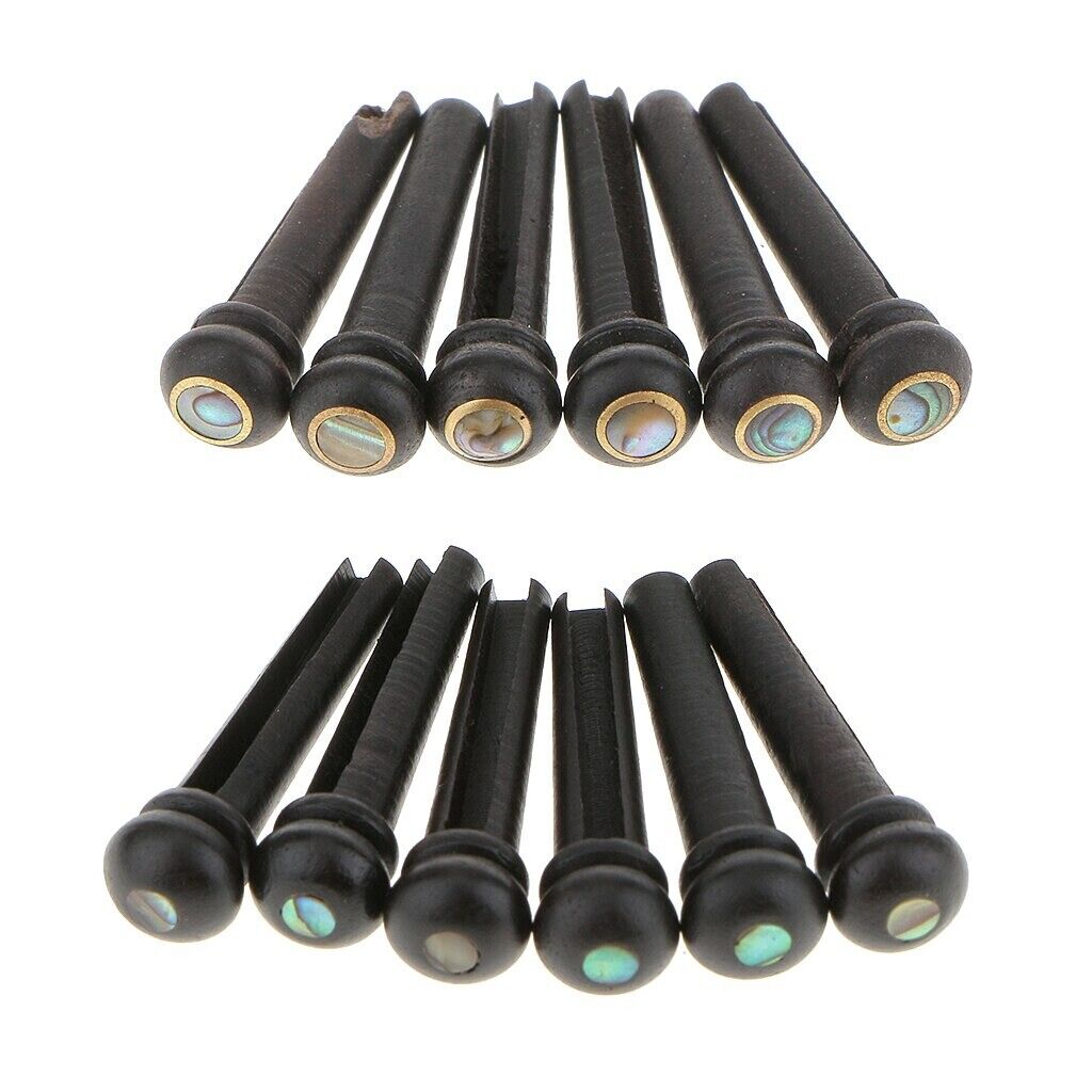 12 String Acoustic Guitar Ebony Bridge Pins Fit Washburn,Maton,Ibanez,Takamine
