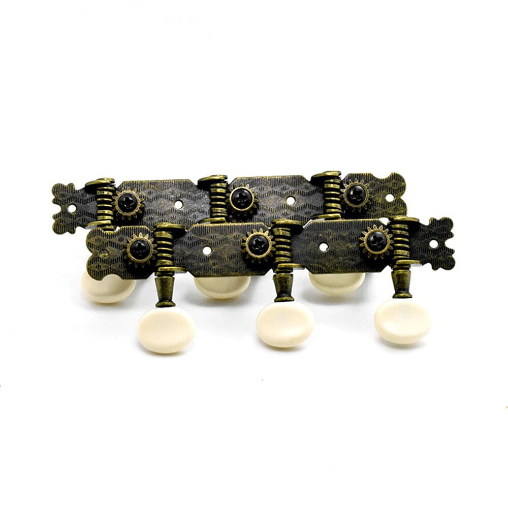 Vintage Aged Bronze Classical Guitar Tuners Tuning Pegs Machines 3R3L