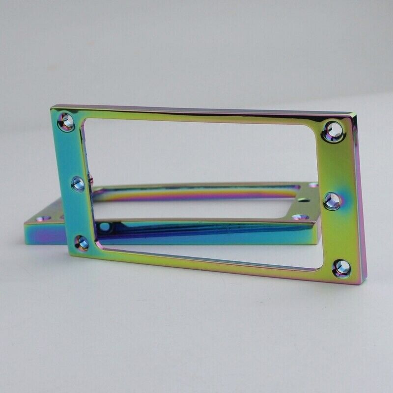 2x Guitar Flat Humbucker Pickups in Rainbow Fit Schecter,ESP,Ibanez,Fender,Cort