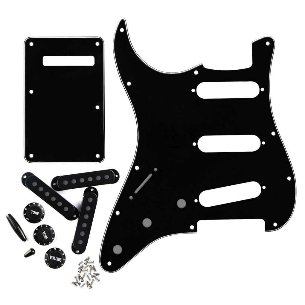 Left Hand Guitar Pickguard,Back Plate,Pickup Covers,Knobs,Switch Tip Fit Strat