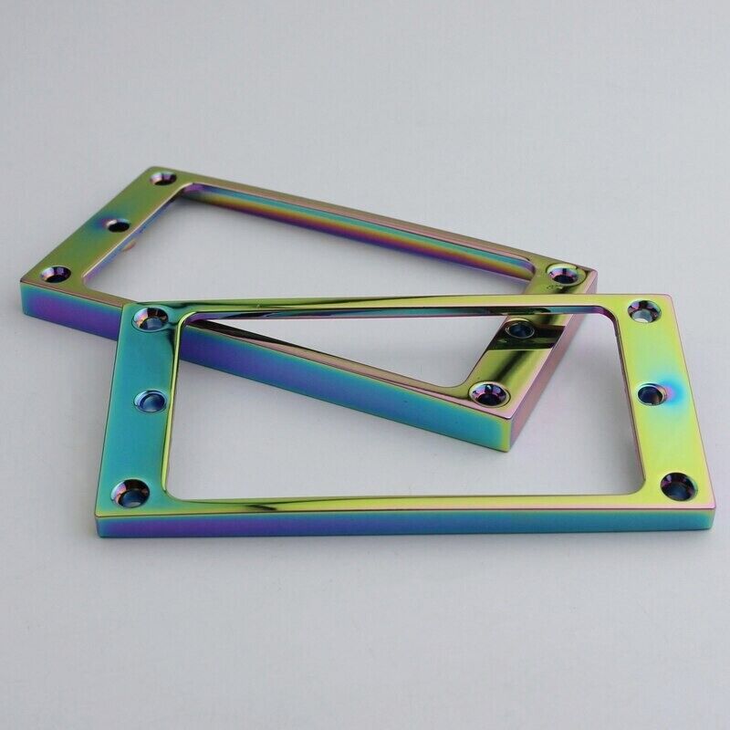 2x Guitar Flat Humbucker Pickups in Rainbow Fit Schecter,ESP,Ibanez,Fender,Cort