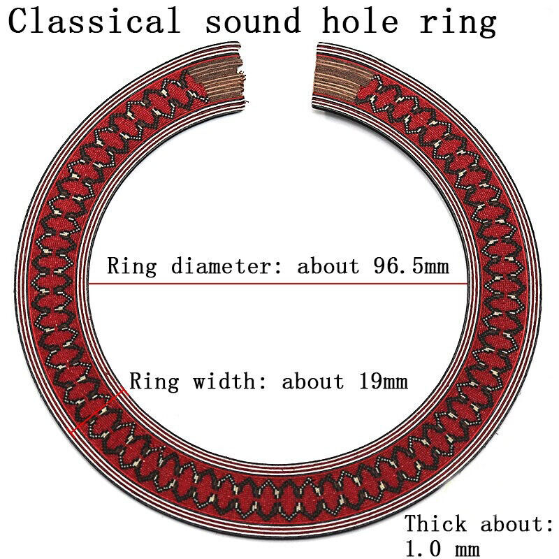 3 Piece Classical Guitar Sound Hole Inlay Rosette Set