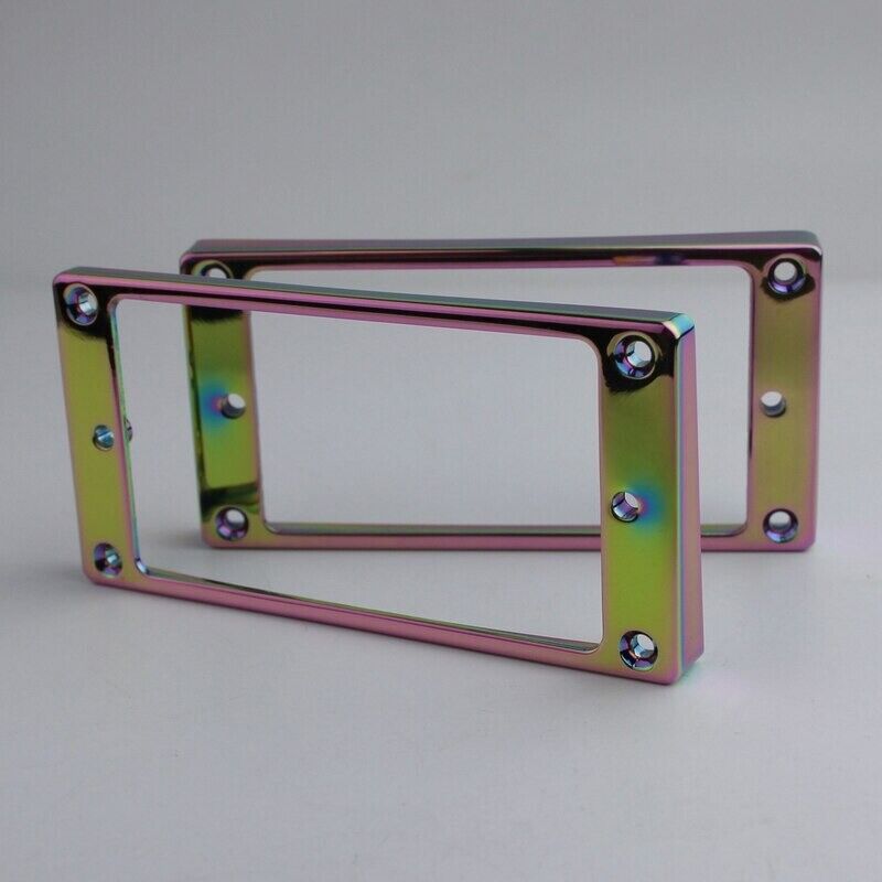 2x Guitar Flat Humbucker Pickups in Rainbow Fit Schecter,ESP,Ibanez,Fender,Cort