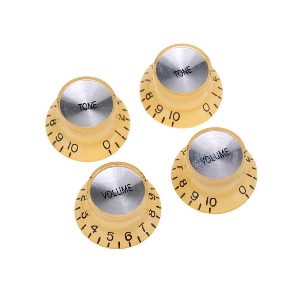Cream Guitar Tone and Volume Top Hat Knobs Set Fit Epiphone SG Les Paul ES DOT