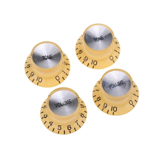 Cream Guitar Tone and Volume Top Hat Knobs Set Fit Epiphone SG Les Paul ES DOT