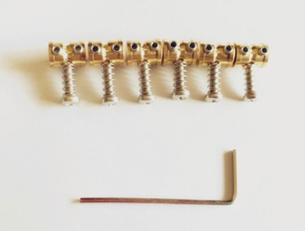 6 Pieces Brass Materiel Guitar Bridge Saddles Fit Jazzmaster,Mustang,Jaguar