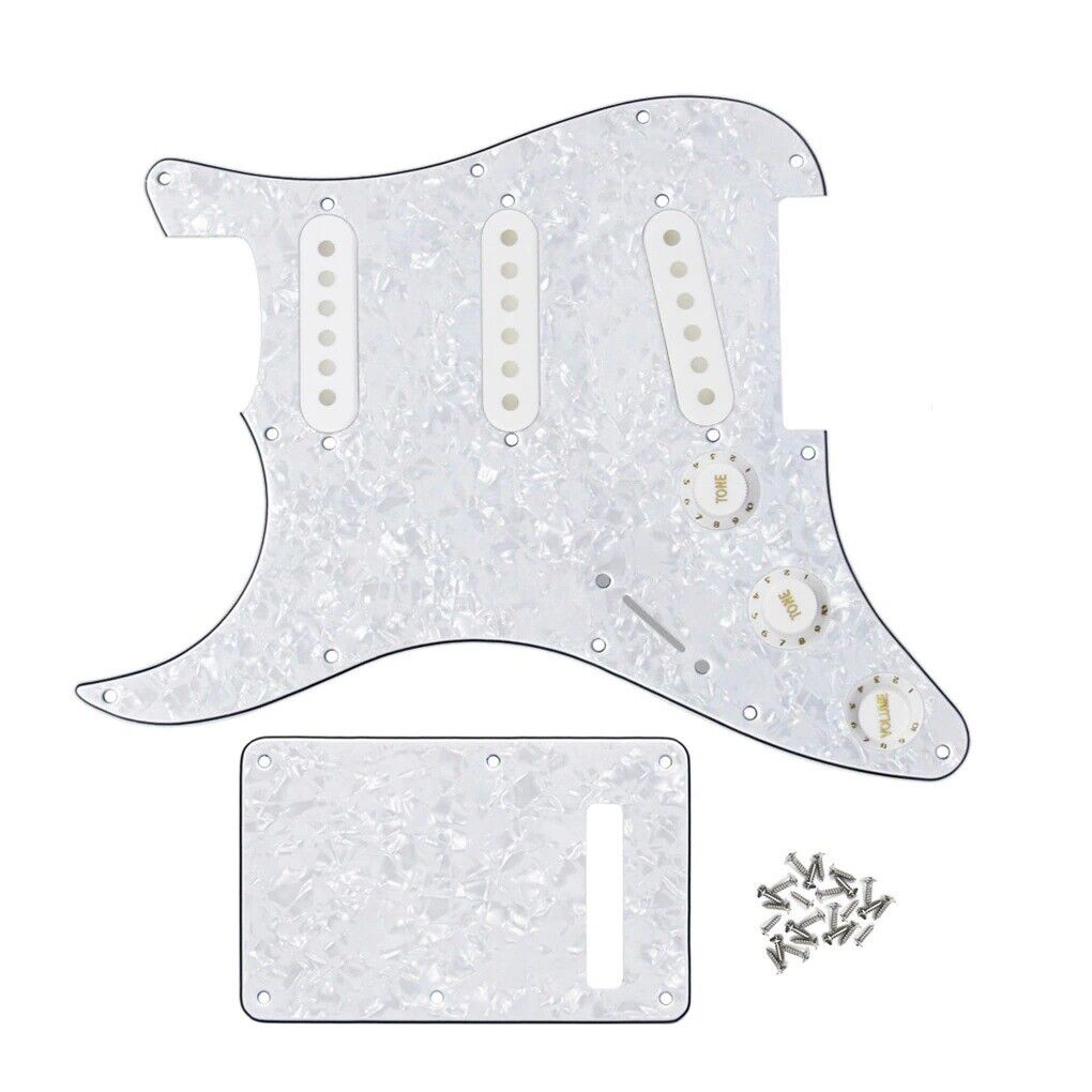 Left Hand Guitar Pickguard,Back Plate,Pickup Covers,Knobs,Switch Tip Fit Strat