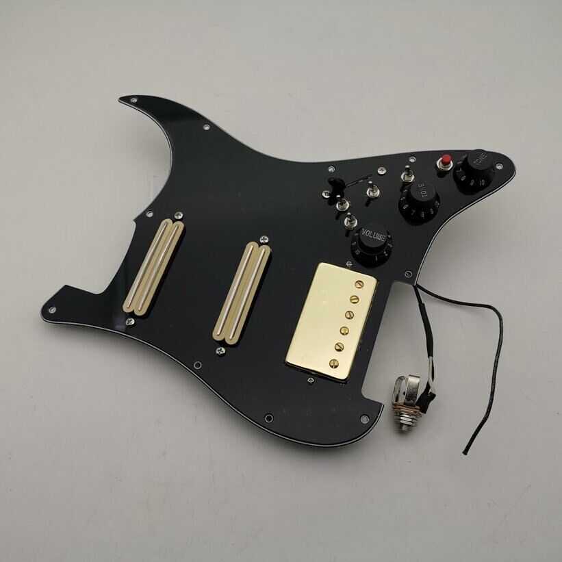 Black HSS Guitar MultiSwitches Prewired Loaded Pickguard Plate Fit Strat