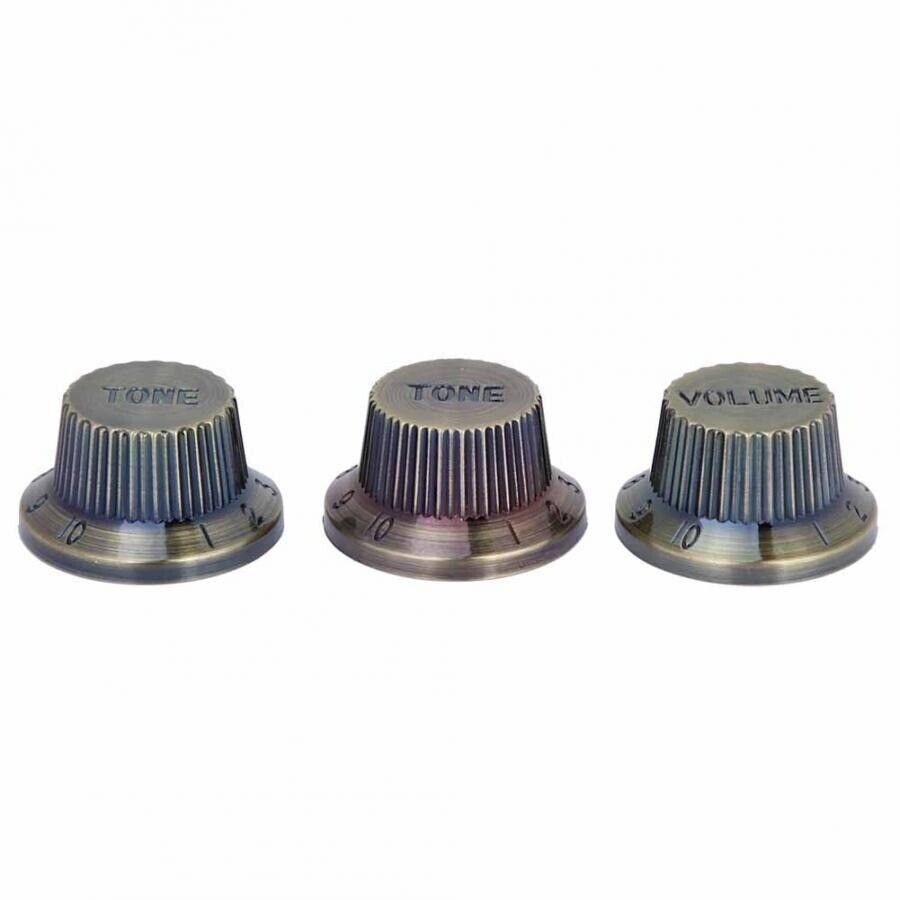 3Pcs Bronze Tone and Volume Guitar Knobs Fit Strat ST