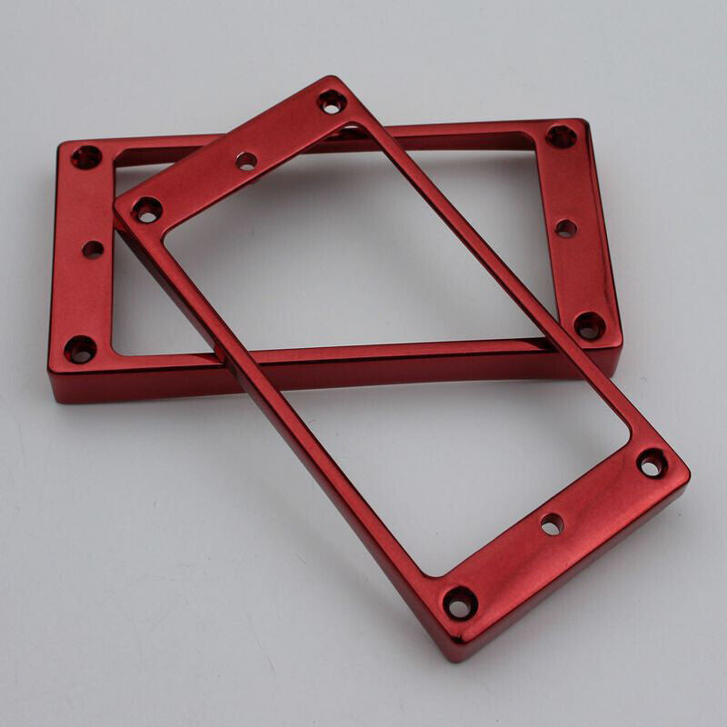 Red Metal Guitar Humbucker Pickups Curved Rings Fit Epiphone Les Paul LP