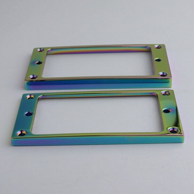 2x Guitar Flat Humbucker Pickups in Rainbow Fit Schecter,ESP,Ibanez,Fender,Cort