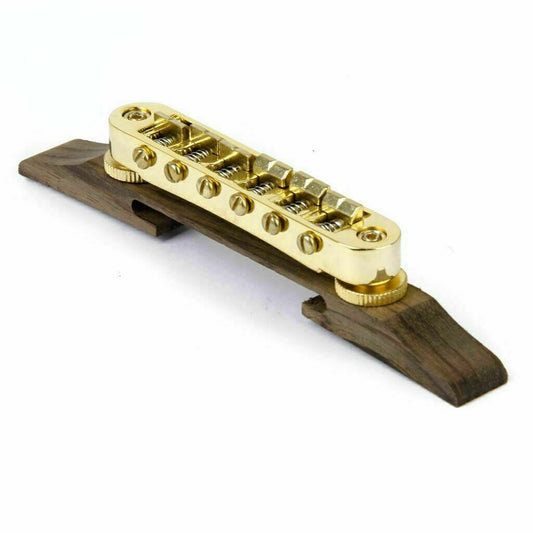 Gold Archtop Jazz Guitar Tune-O-Matic Bridge Fit Ibanez,D'Angelico,Collings,Cort