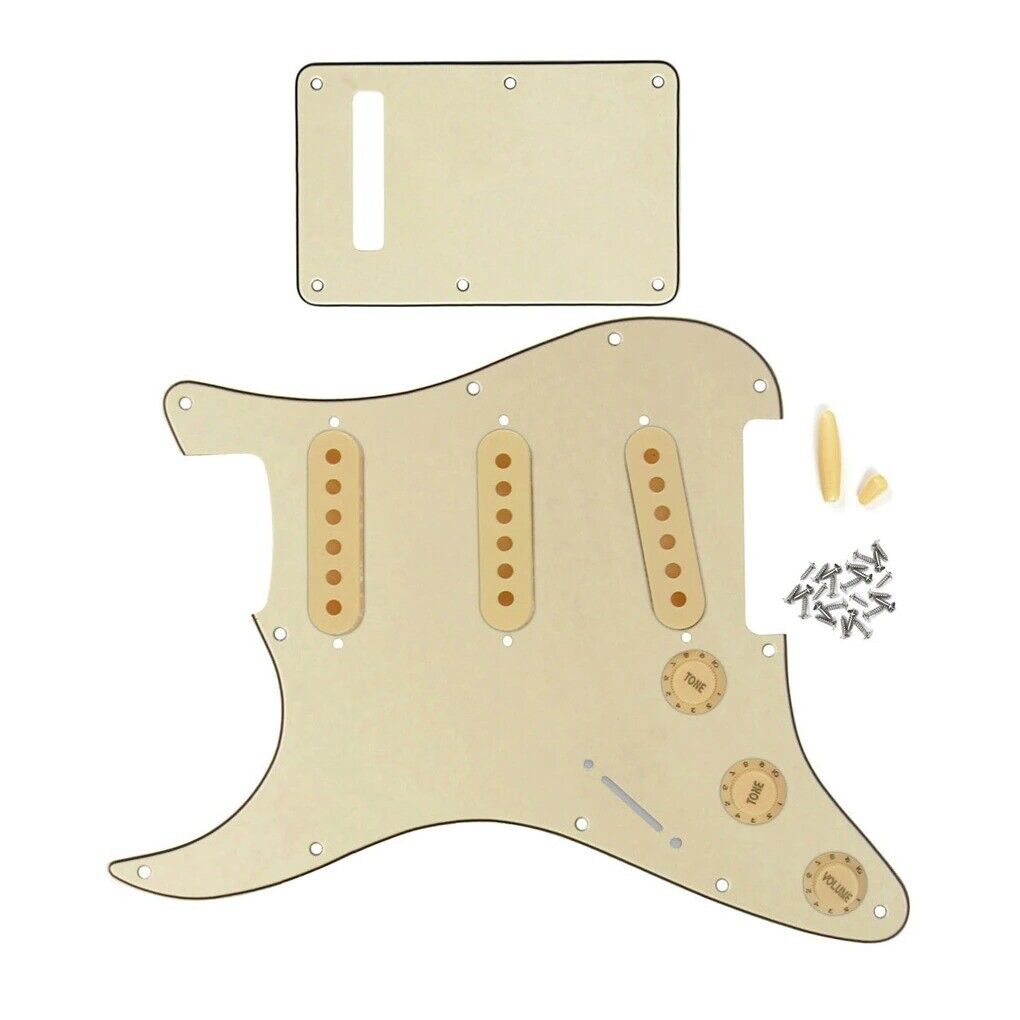 Left Hand Guitar Pickguard,Back Plate,Pickup Covers,Knobs,Switch Tip Fit Strat