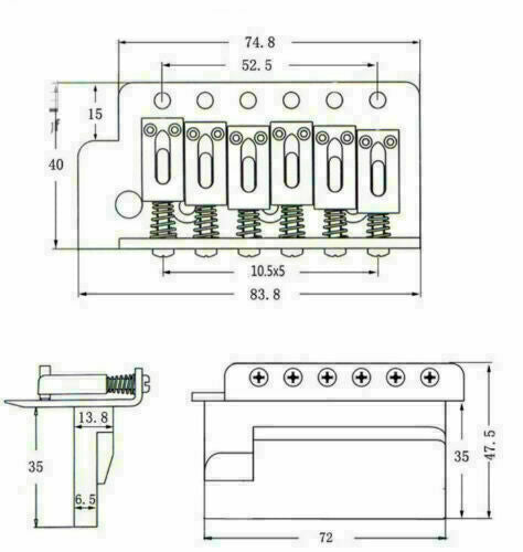 Black Left Handed Bridge Tremolo System Fit Fender Strat ST