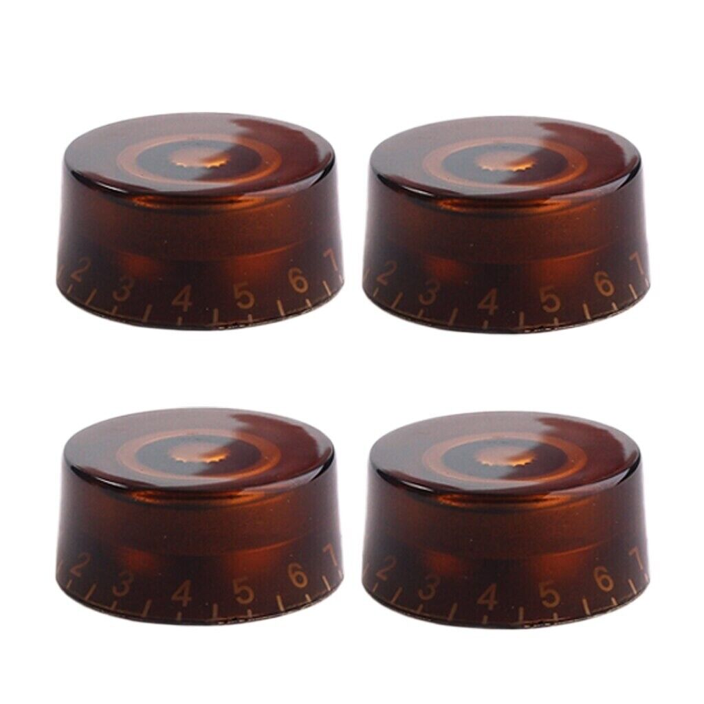 Pack of 4 Acrylic Amber Guitar Speed Knobs Fit Edwards,Greco,Burny,Ibanez,PRS