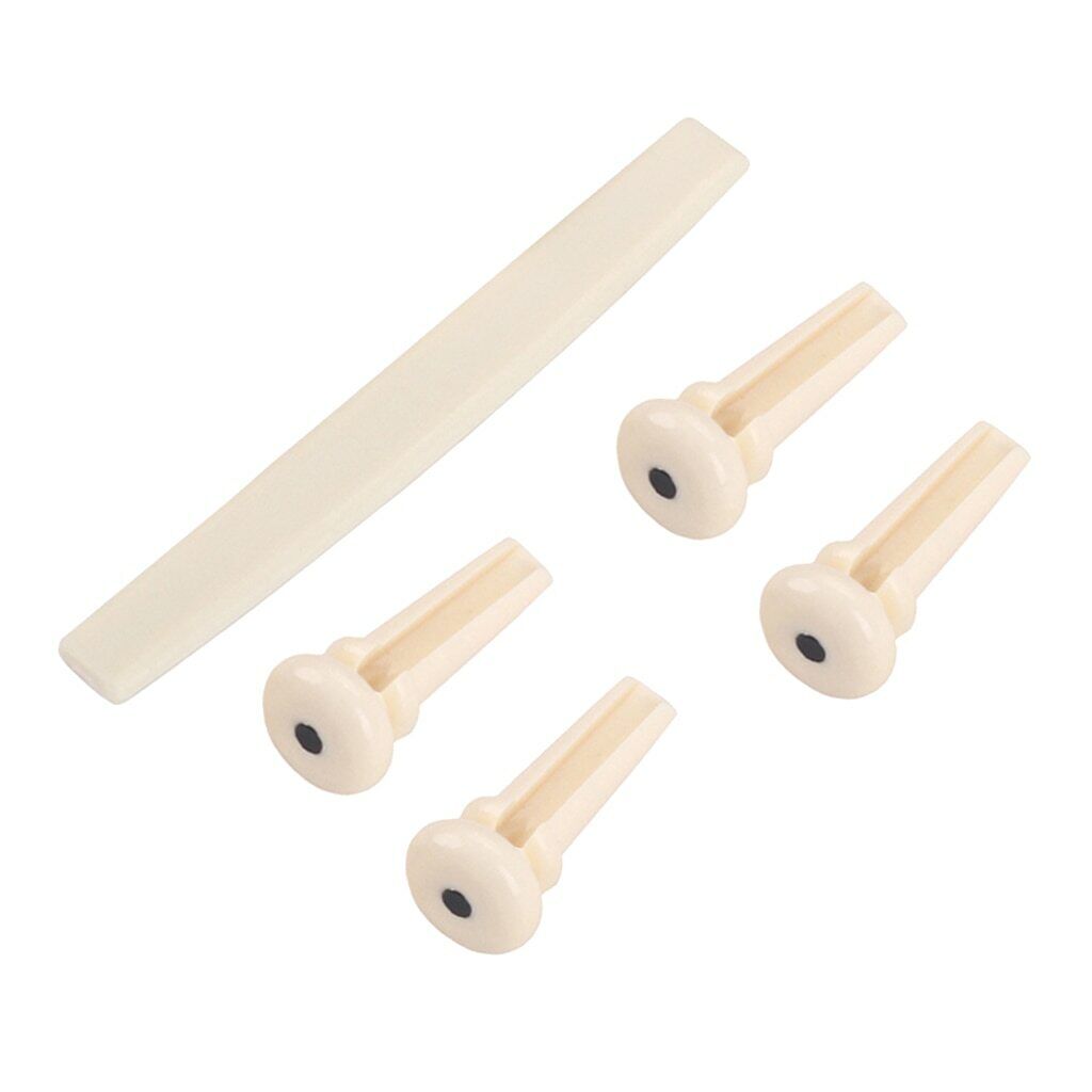 Acoustic Bass Guitar Bridge Pins, Saddle Set Fit Washburn,Epiphone,Ibanez,Rogue