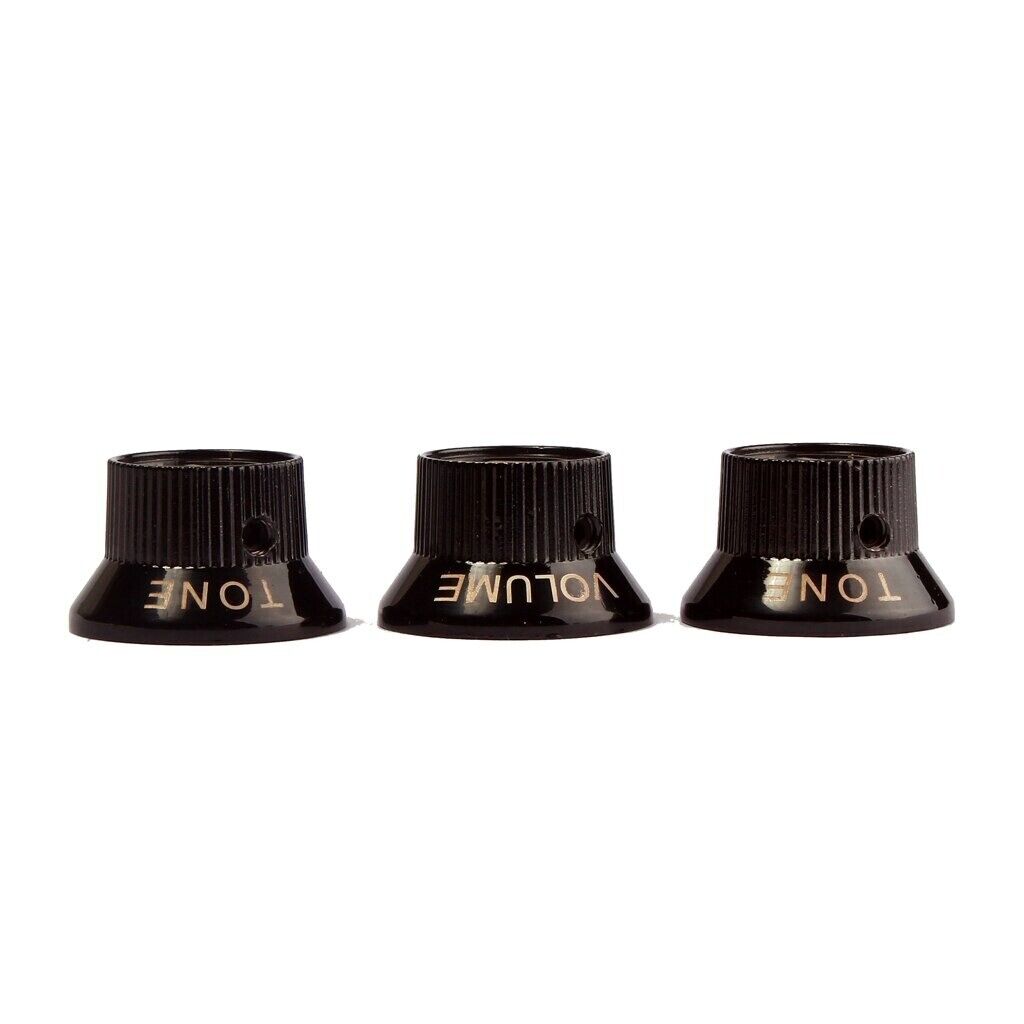 Black Metal Guitar Volume Tone Control Knobs Fit Fender Stratocaster ST