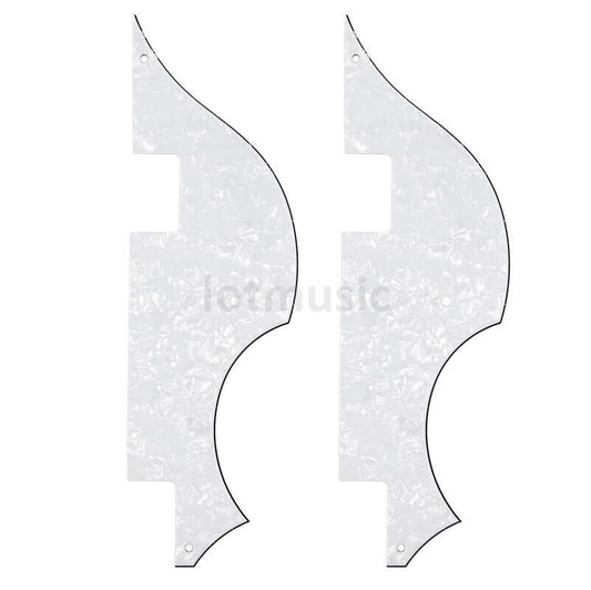 2 Piece White Pearl Violin Bass Pickguard Scratch Plate Fit Hofner Bass