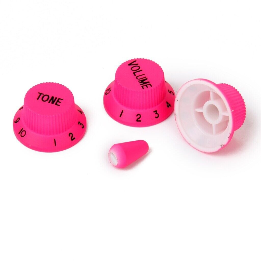 Deep Pink Guitar Control Knobs, Pickups Covers, Switch Tip Fit Fender Strat ST
