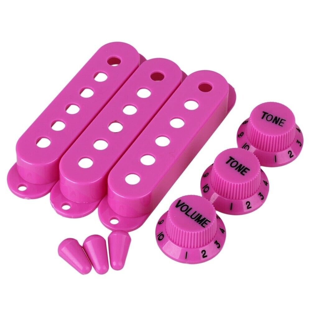 1 Set Guitar Control Knobs with Single Coil Pickup Covers Fit Stratocaster ST