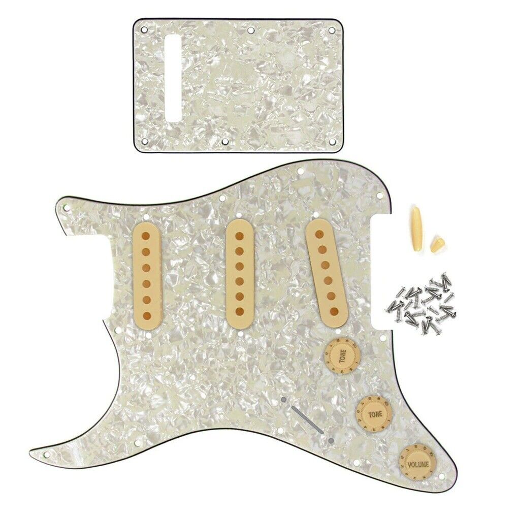 Left Hand Guitar Pickguard,Back Plate,Pickup Covers,Knobs,Switch Tip Fit Strat
