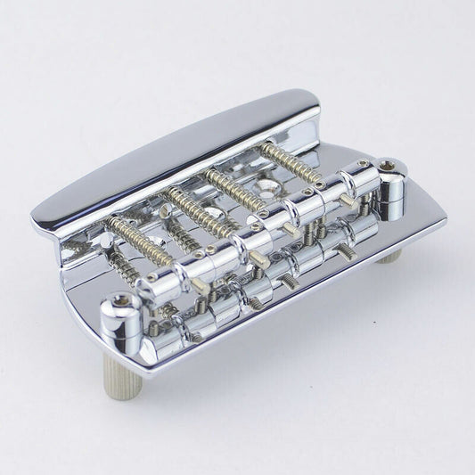 Chrome 4 String Bass Guitar Fixed Hardtail Bridge Fit MusicMan Bass