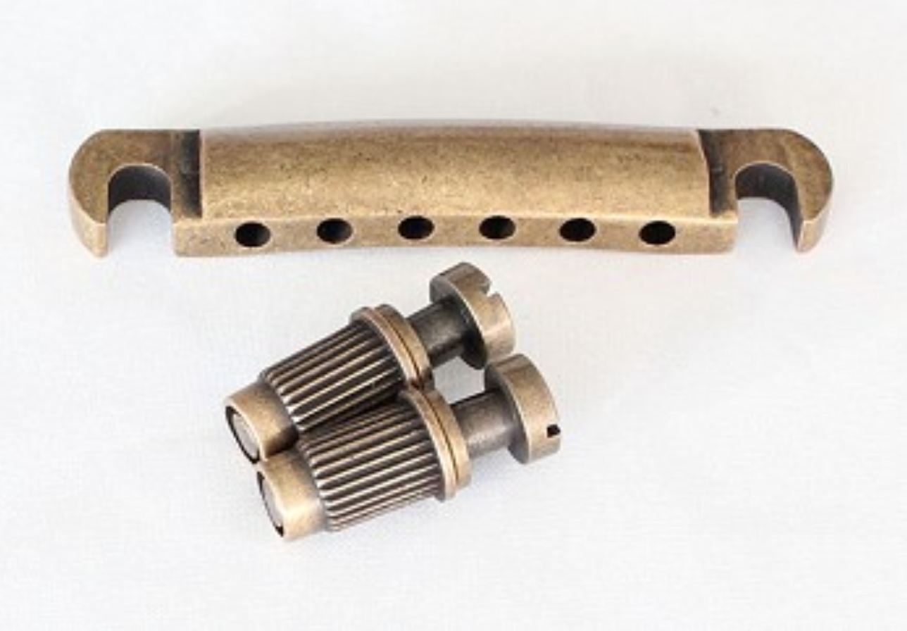 In Aged Brass Guitar Stop Bar Tune O Matic Tailpiece Fit Epiphone,Burny,ESP,Cort