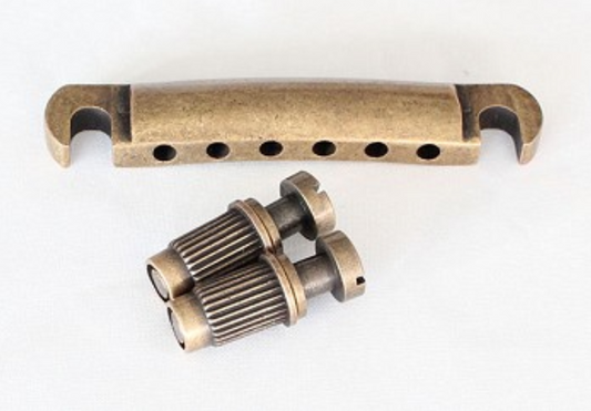 In Aged Brass Guitar Stop Bar Tune O Matic Tailpiece Fit Epiphone,Burny,ESP,Cort