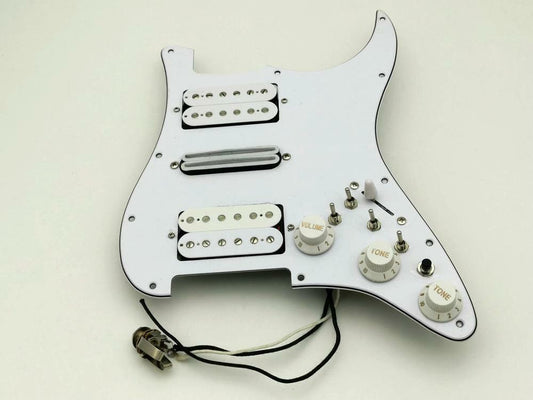 White HSH Guitar Prewired Loaded Pickguard with Multi Switches Fit Fender Strat