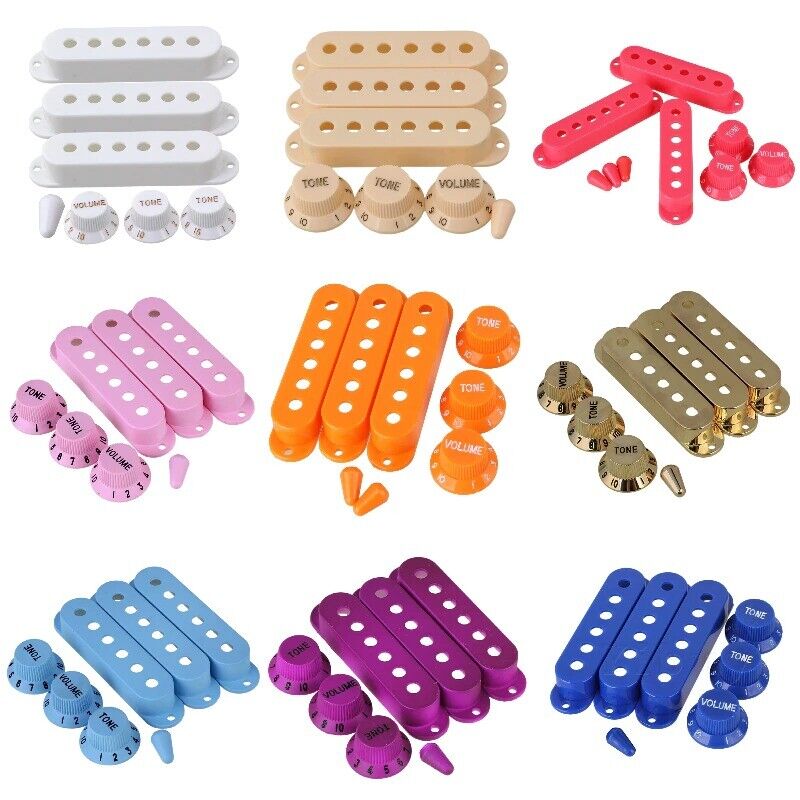 1 Set Guitar Control Knobs with Single Coil Pickup Covers Fit Stratocaster ST