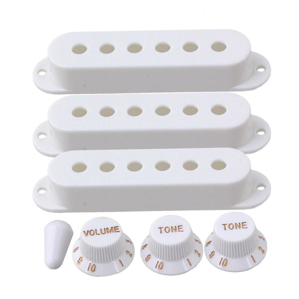 1 Set Guitar Control Knobs with Single Coil Pickup Covers Fit Stratocaster ST