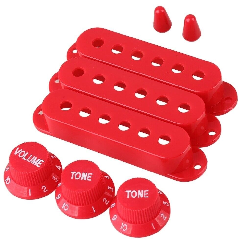 1 Set Guitar Control Knobs with Single Coil Pickup Covers Fit Stratocaster ST