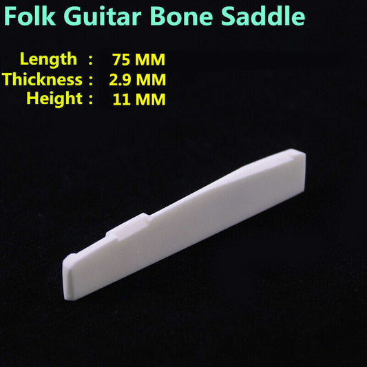Slotted Bone Acoustic Guitar Saddle 75mm Fit Blueridge,Samick,Jasmine,Epiphone