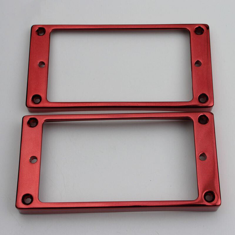 Red Metal Guitar Humbucker Pickups Curved Rings Fit Epiphone Les Paul LP