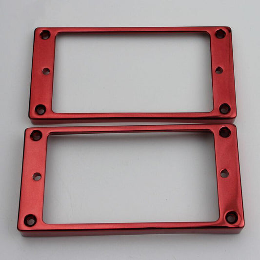 Red Metal Guitar Humbucker Pickups Curved Rings Fit Epiphone Les Paul LP