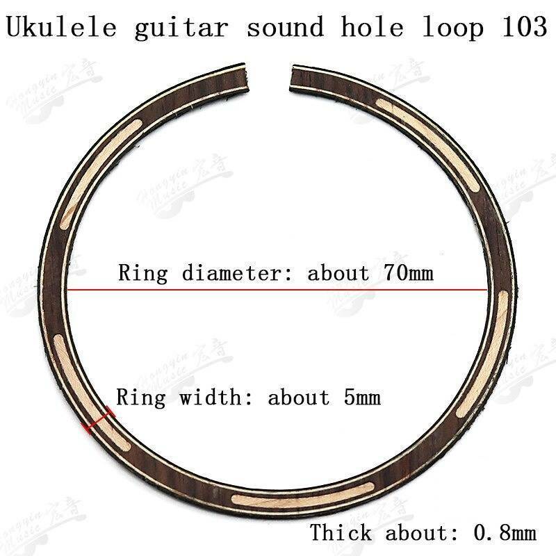 Ukulele Sound Hole Maple and Rosewood Rosettes with Abalone Inlay