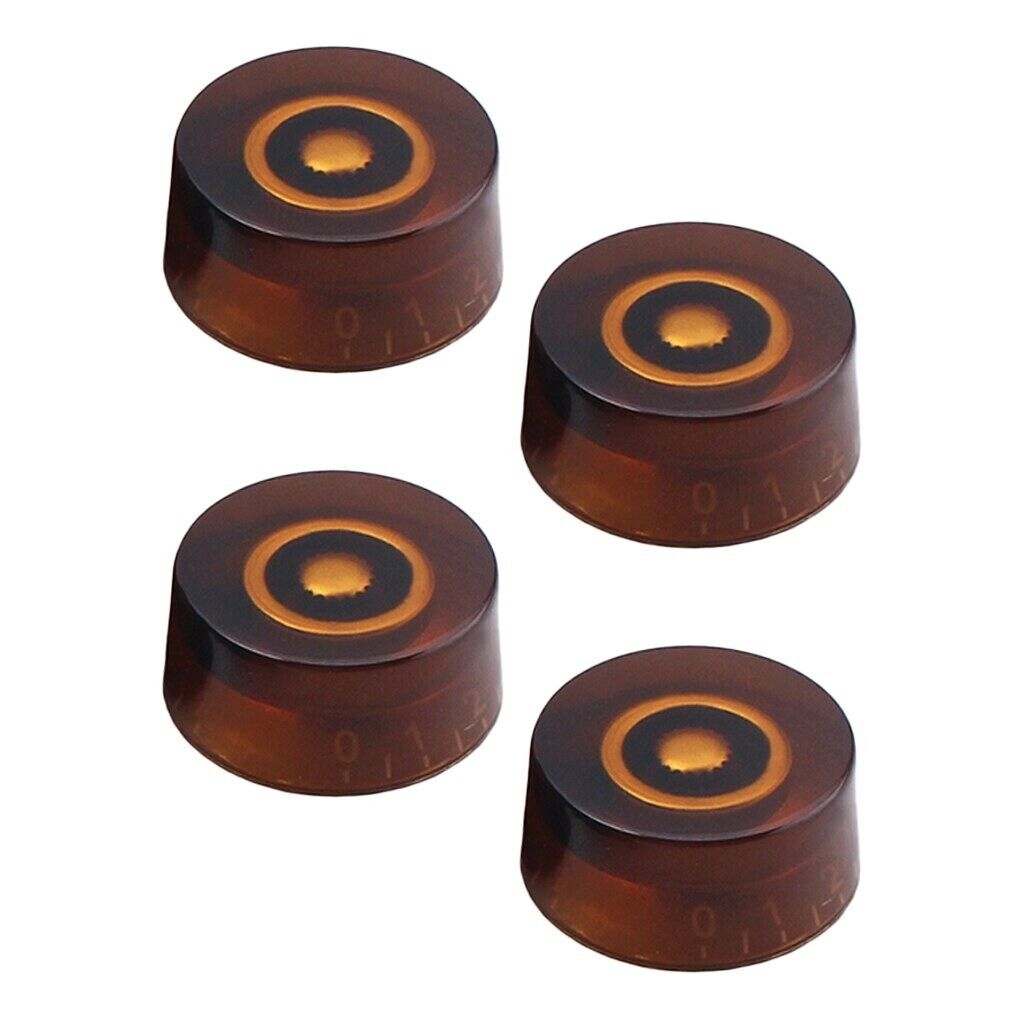 Pack of 4 Acrylic Amber Guitar Speed Knobs Fit Edwards,Greco,Burny,Ibanez,PRS