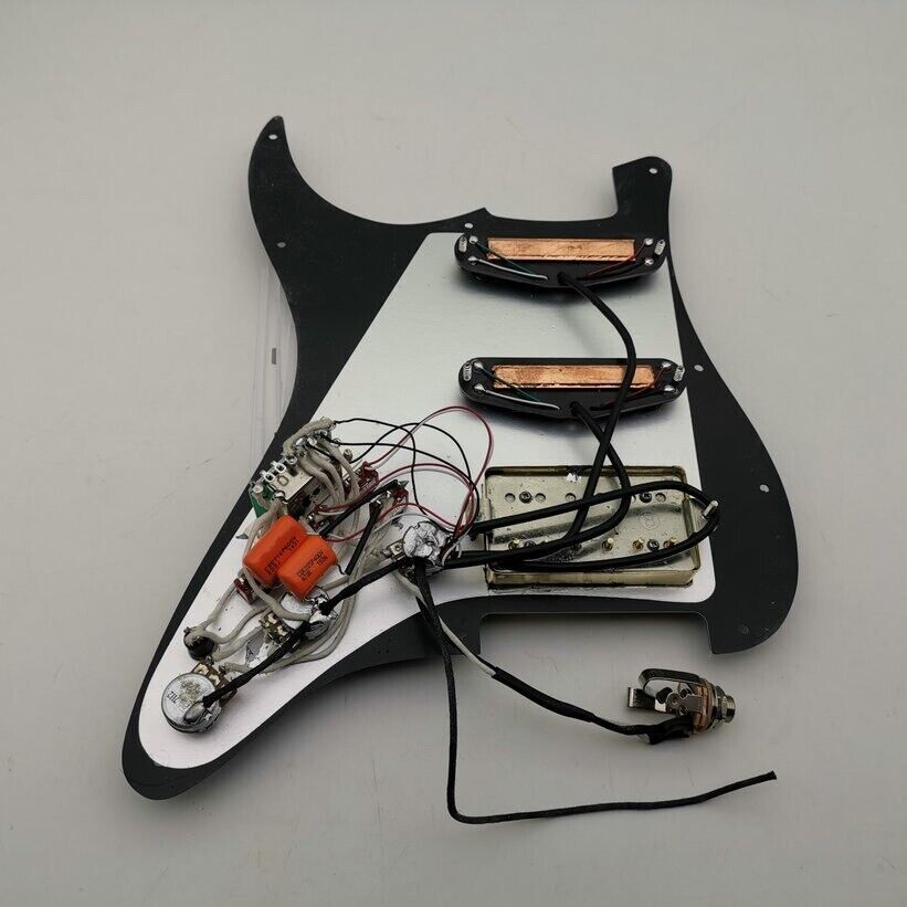 Black HSS Guitar MultiSwitches Prewired Loaded Pickguard Plate Fit Strat