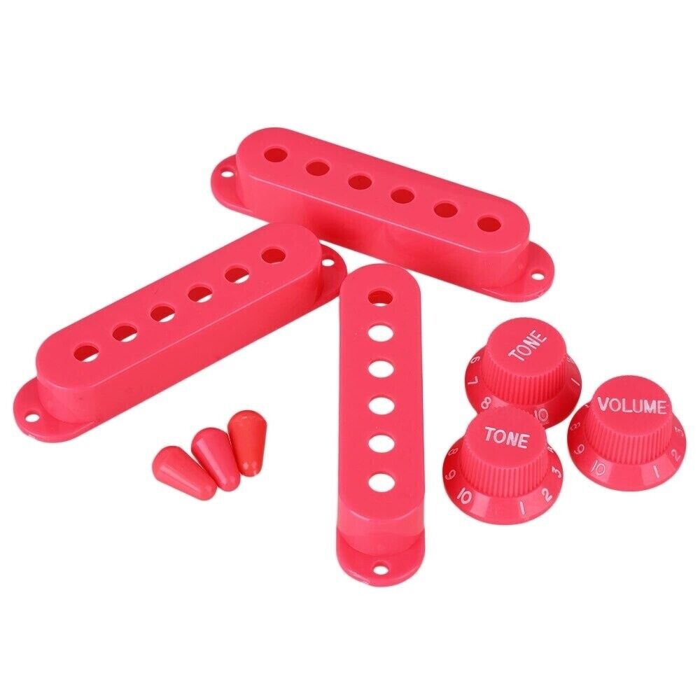 1 Set Guitar Control Knobs with Single Coil Pickup Covers Fit Stratocaster ST