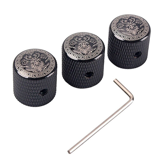 3 Piece Guitar and Bass Vintage Knobs Set Fit Fender,Spector,Schecter,Dean,ESP