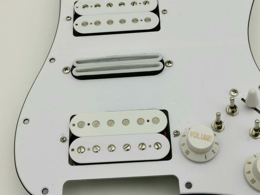 White HSH Guitar Prewired Loaded Pickguard with Multi Switches Fit Fender Strat