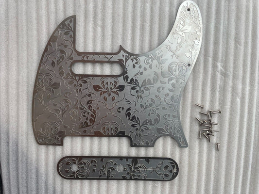Engraved Stainless Steel Guitar Control Plate with Pickguard Fit Telecaster Tele