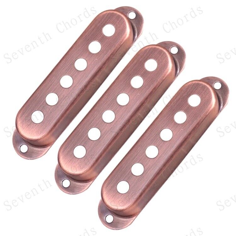 3pcs Guitar Single Coil Pickups Covers in Red Bronze Fit Fender Strat ST