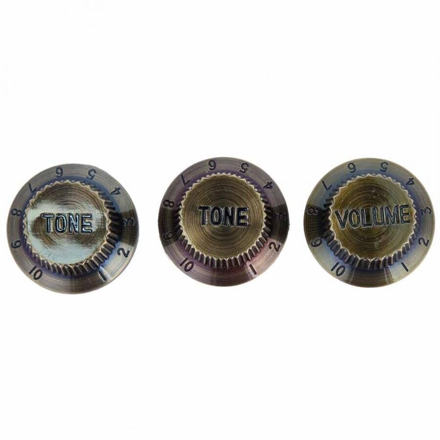3Pcs Bronze Tone and Volume Guitar Knobs Fit Strat ST