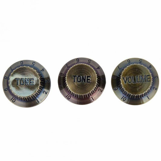 3Pcs Bronze Tone and Volume Guitar Knobs Fit Strat ST
