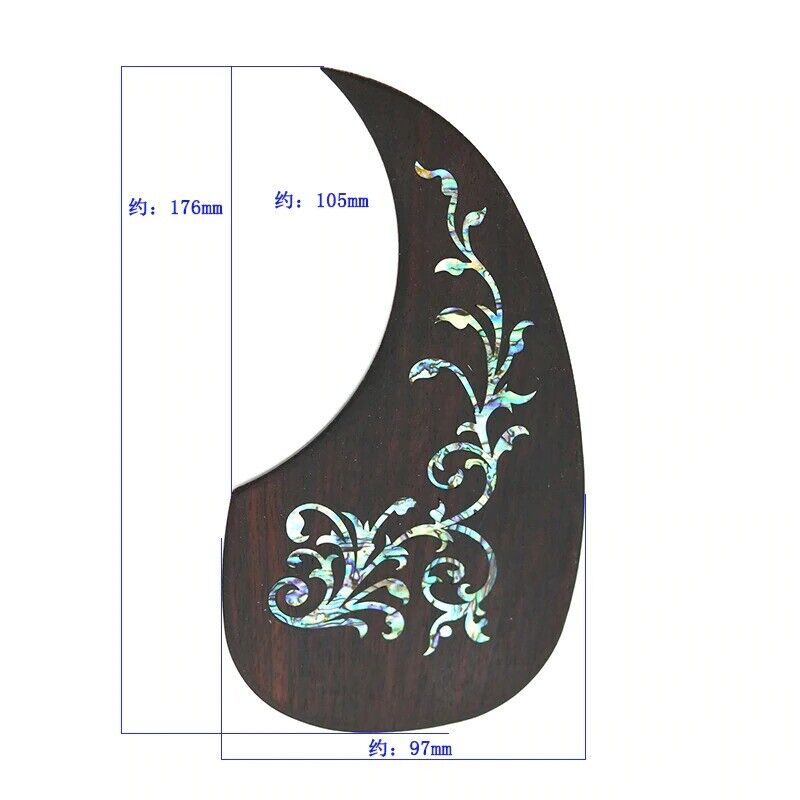 Rosewood Acoustic Guitar Plate Pickguard with Abalone Shell