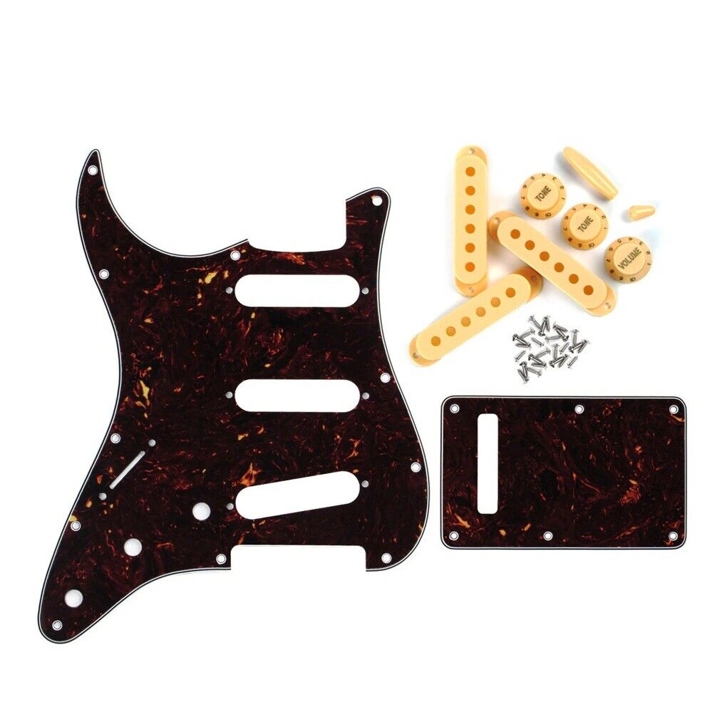 Left Hand Guitar Pickguard,Back Plate,Pickup Covers,Knobs,Switch Tip Fit Strat