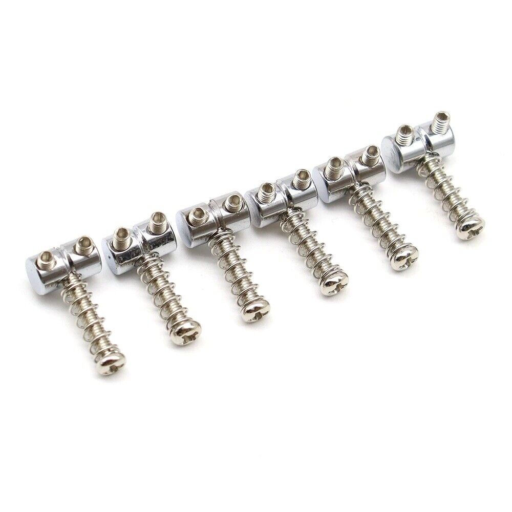 6pcs Silver Guitar Vintage Bridge Saddles Fit Jazzmaster Bridges