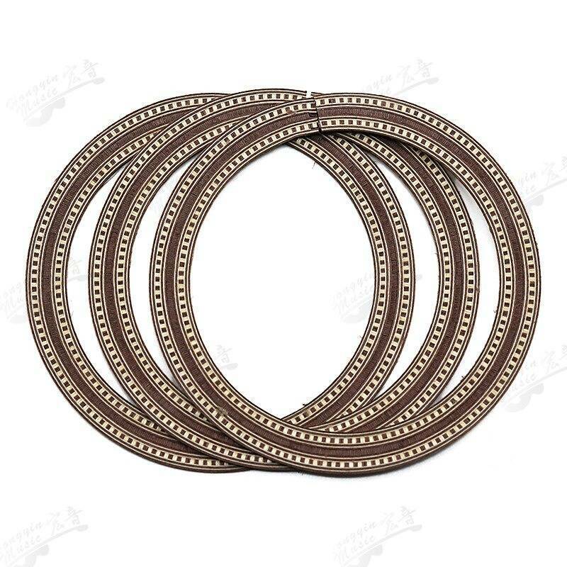 Ukulele Sound Hole Maple and Rosewood Rosettes with Abalone Inlay