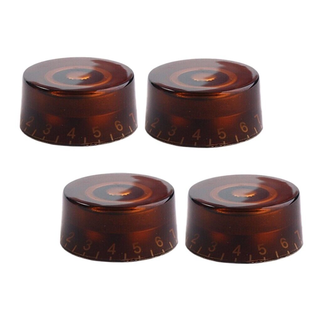 Pack of 4 Acrylic Amber Guitar Speed Knobs Fit Edwards,Greco,Burny,Ibanez,PRS